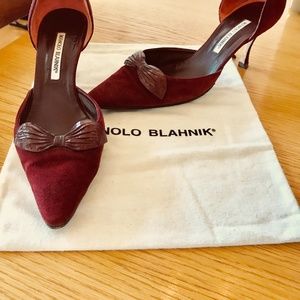 Manolo Blahnik Burgundy Suede - Fit size 40/41 (10)